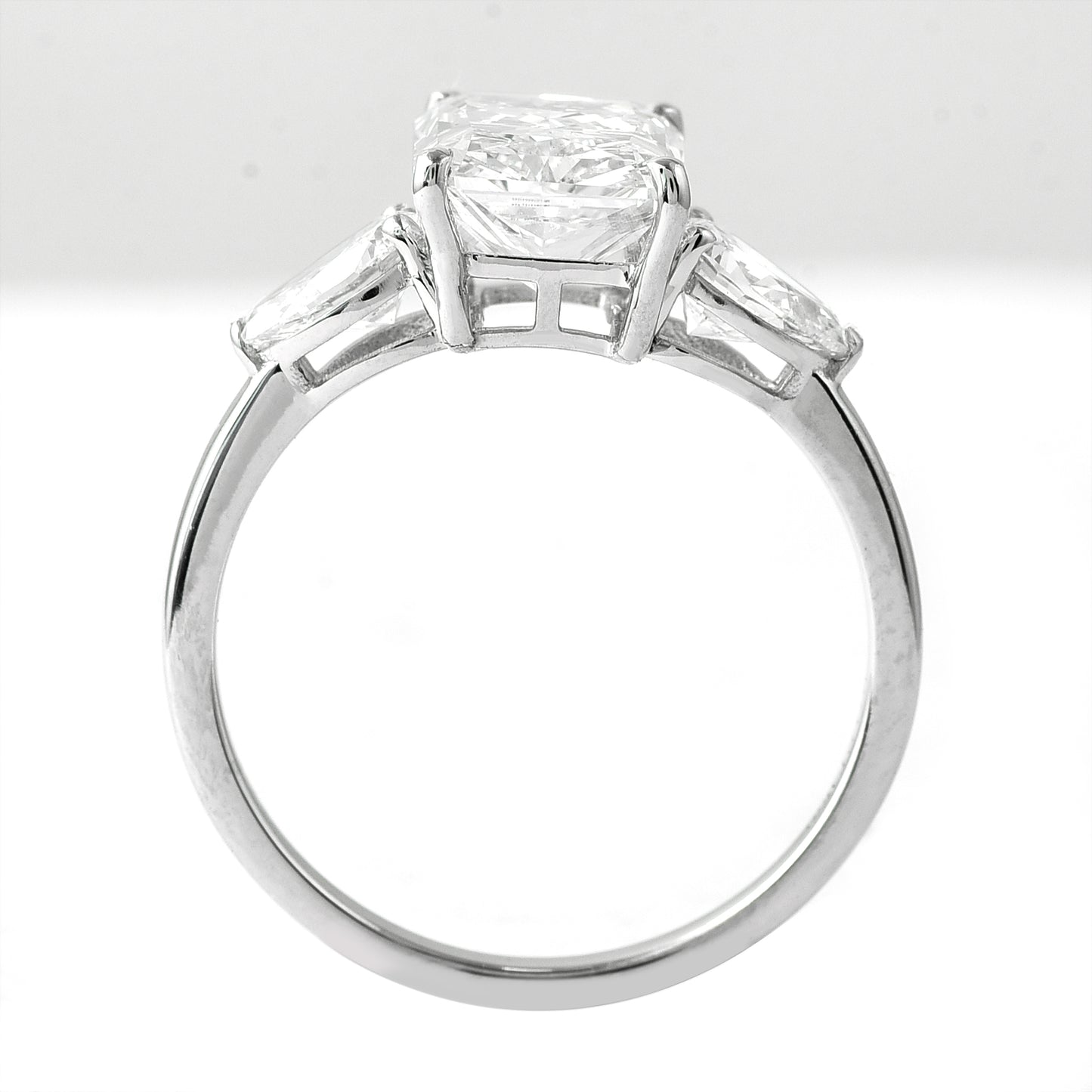 3.66 Ct Cut Cornered Rectangular Modified Brilliant Lab Grown Diamond 950 Platinum Ring