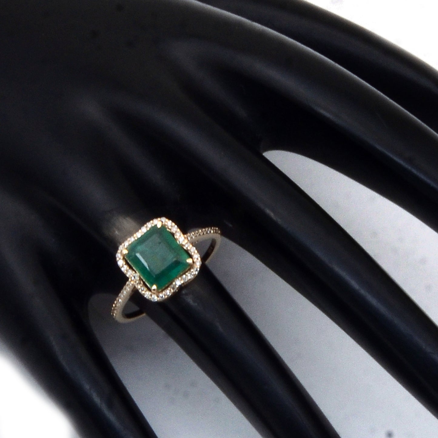 1.94 Ct Octagon Step Cut Natural Emerald 14K Gold Ring