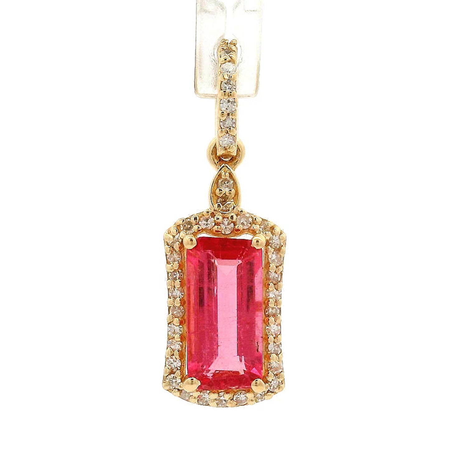 0.96 Ct Octagon Tourmaline 14K Gold Pendant