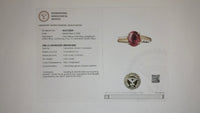 2.21 Ct Oval Mixed Cut Lab Grown Ruby 14K Gold Ring