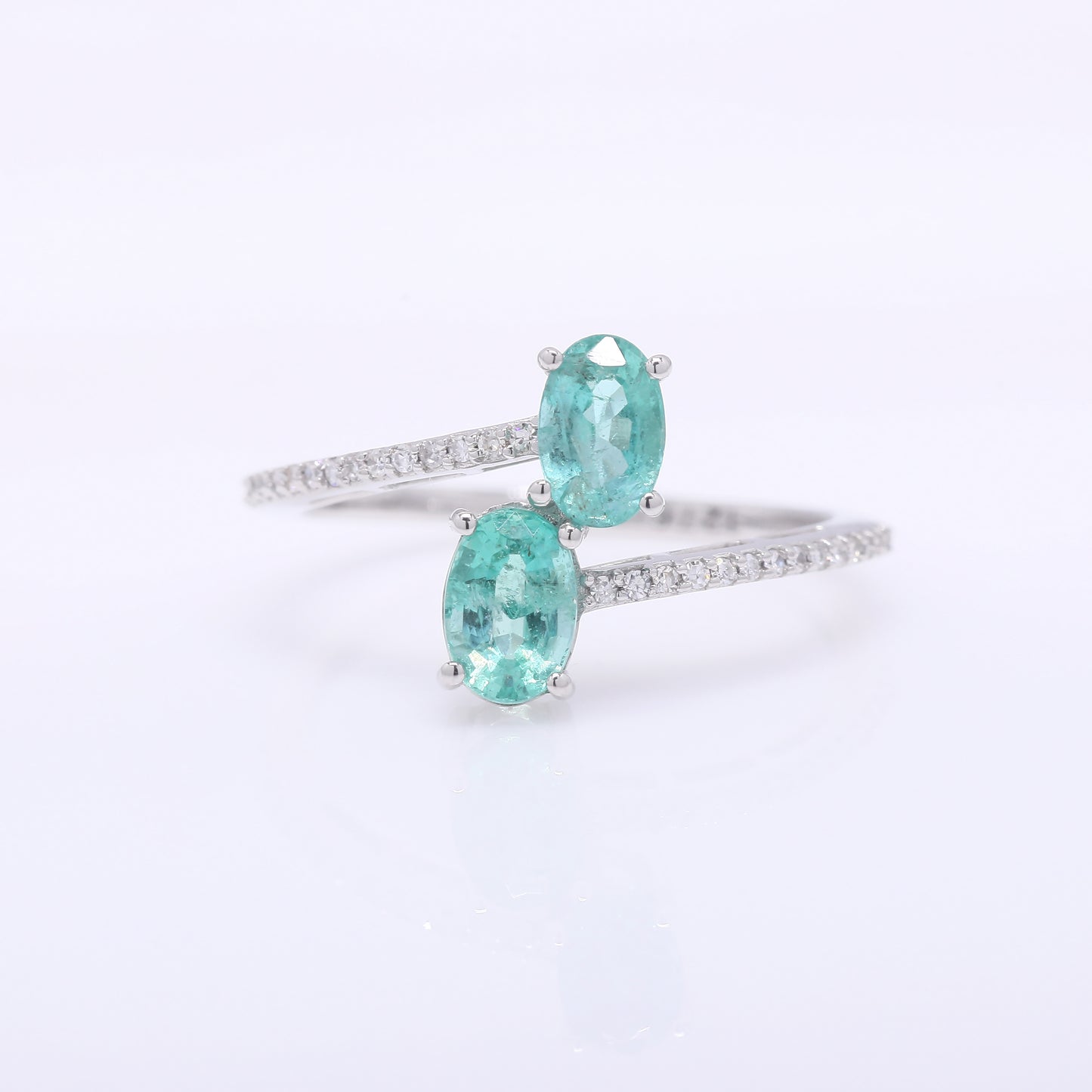 1.09 Ct Oval Mixed Cut Natural Emerald 950 Platinum Ring