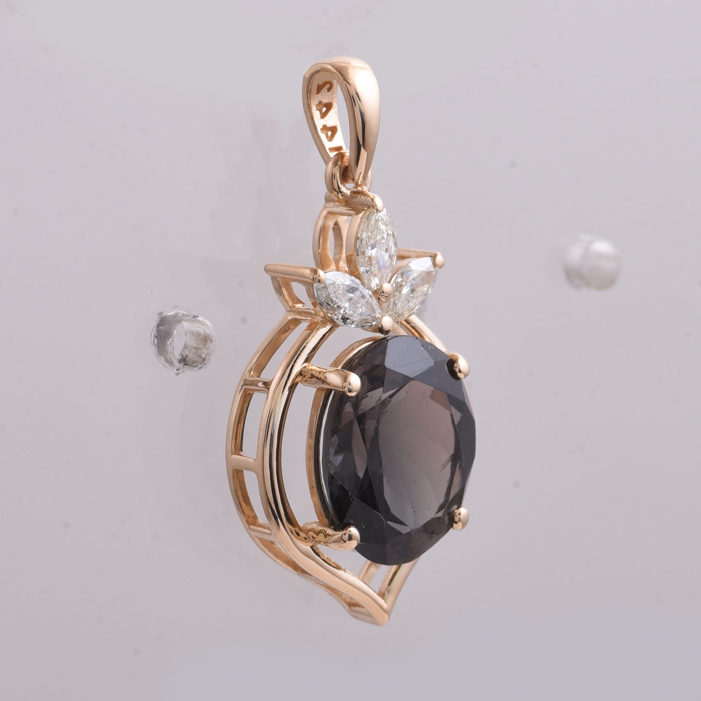 2.89 Ct Oval Mixed Cut Natural Tourmaline 14K Gold Pendant