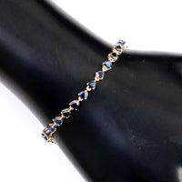 4.90 Ct Trillion Sapphire 14K Gold Bracelet