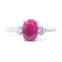 1.88 Ct Oval Mixed Cut Natural Ruby 950 Platinum Ring
