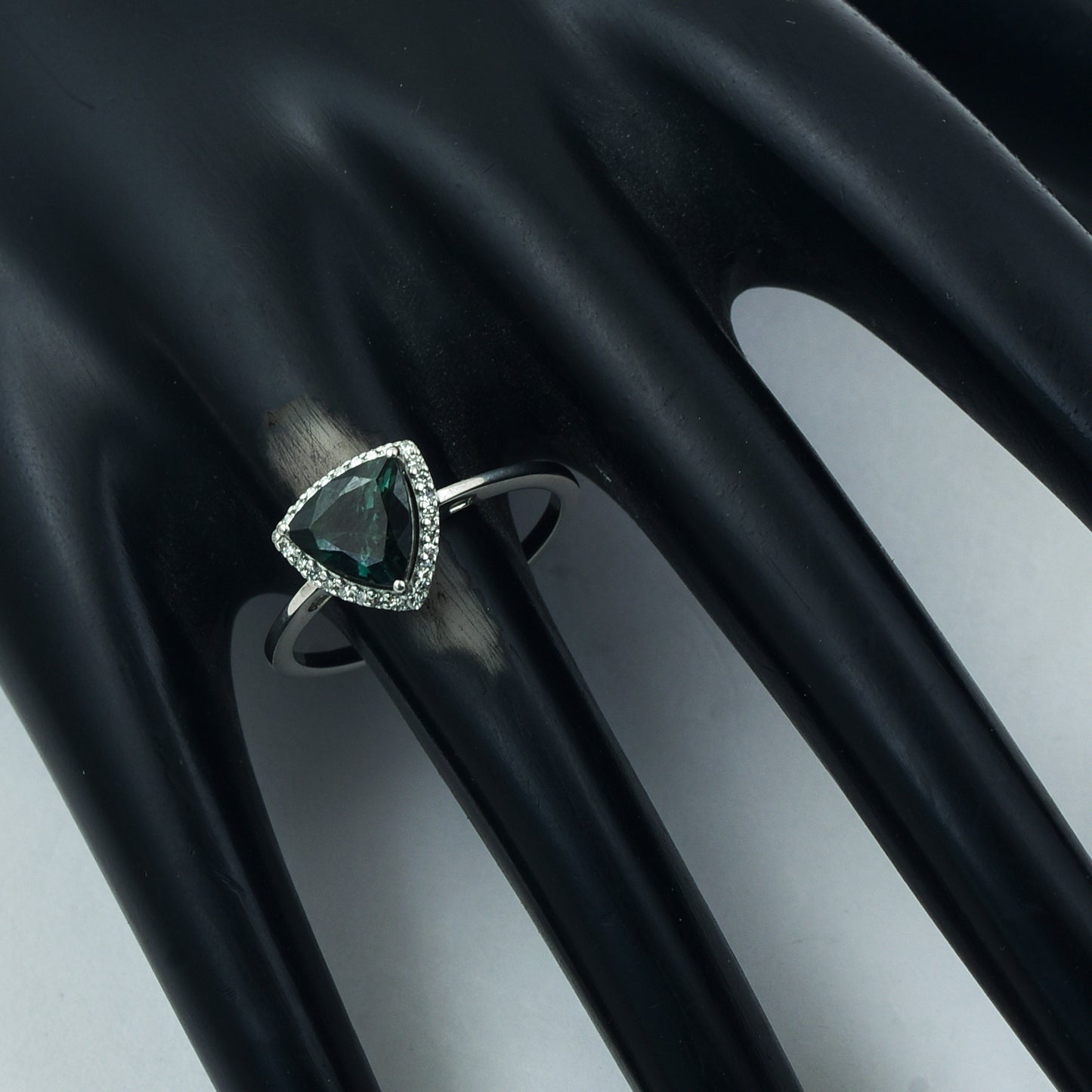 1.45 Ct Triangle Mixed Cut Natural Tourmaline 950 Platinum Ring