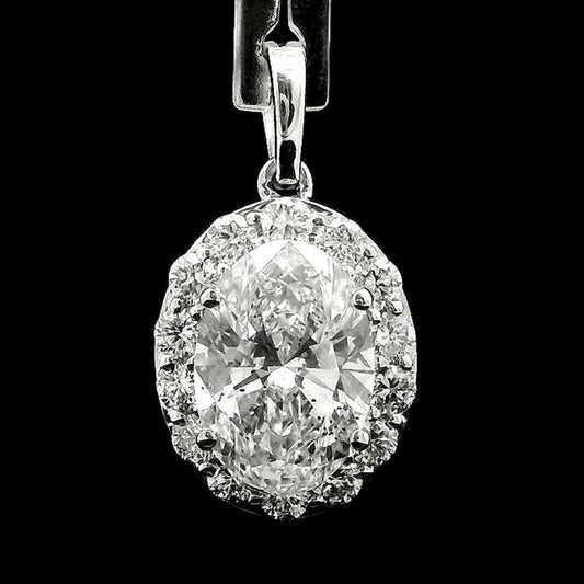2.83 Carats Lab Grown Diamond 14K Gold Pendant