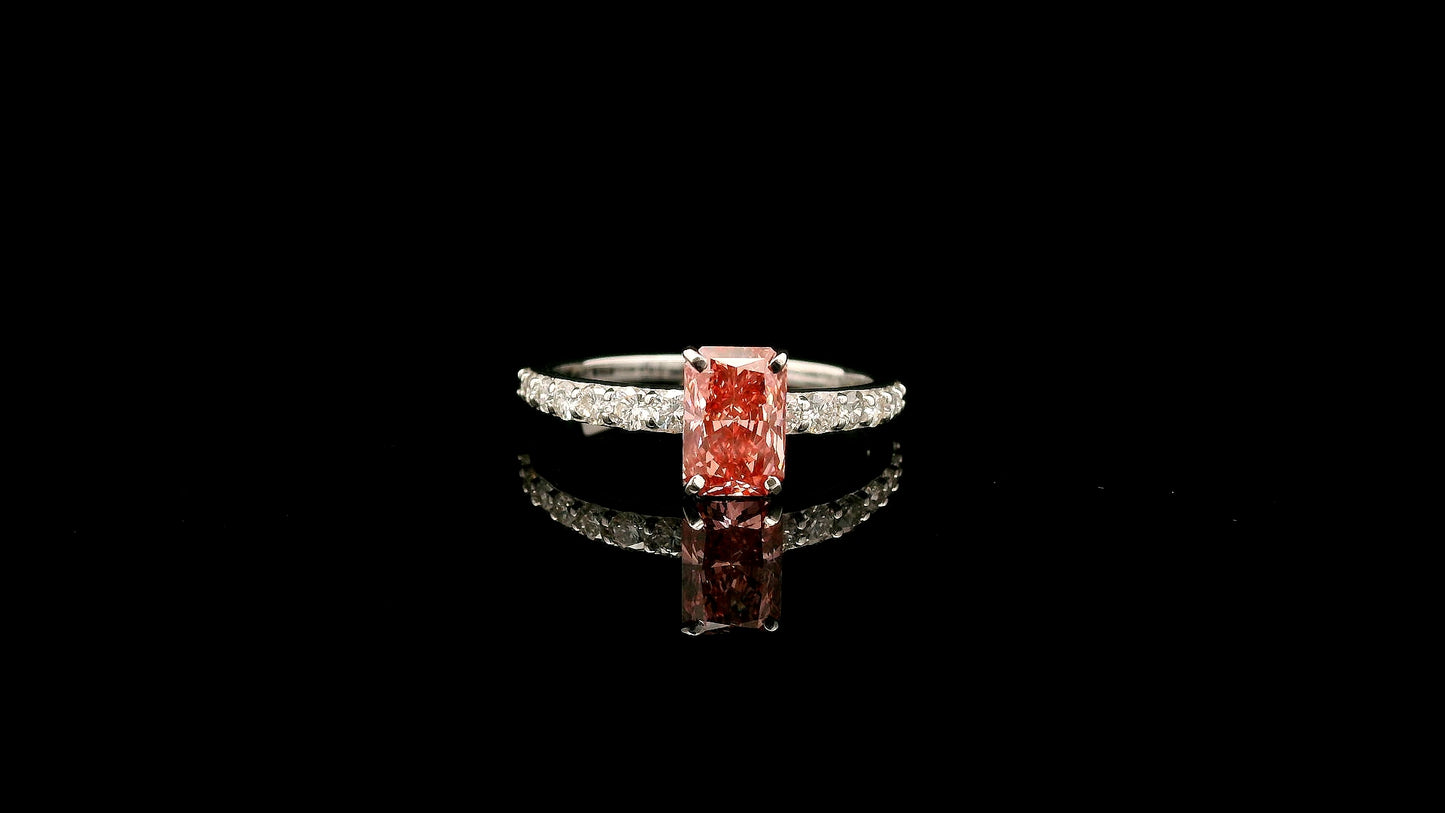 1.46 Carats Pink Lab Grown Diamond 14K Gold Ring