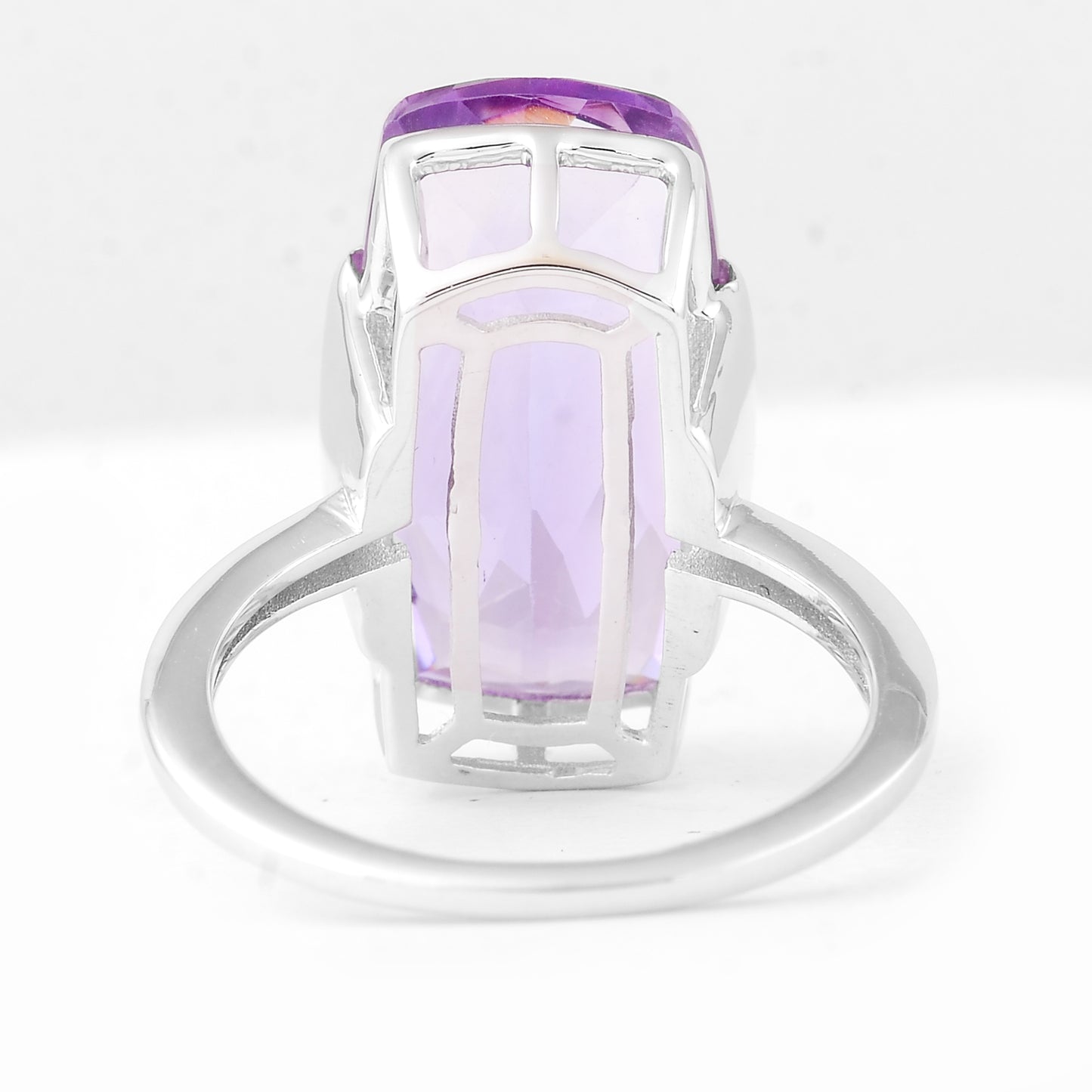 9.88 Ct Cushion Amethyst 925 Sterling Silver Ring