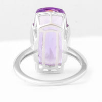 9.88 Ct Cushion Amethyst 925 Sterling Silver Ring
