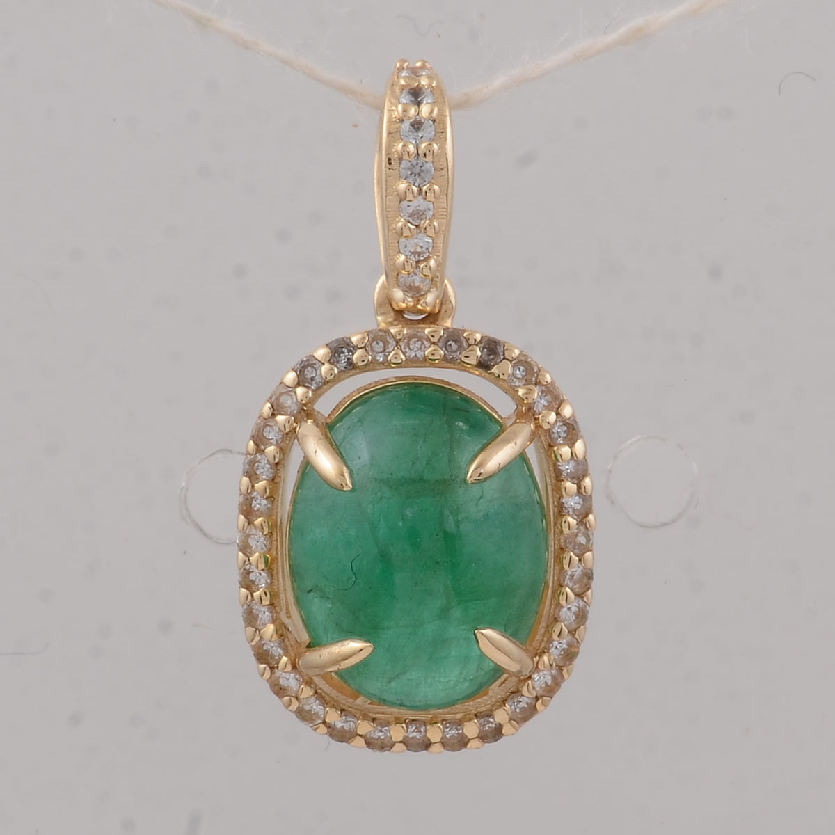2.23 Ct Oval Emerald 9K Gold Pendant