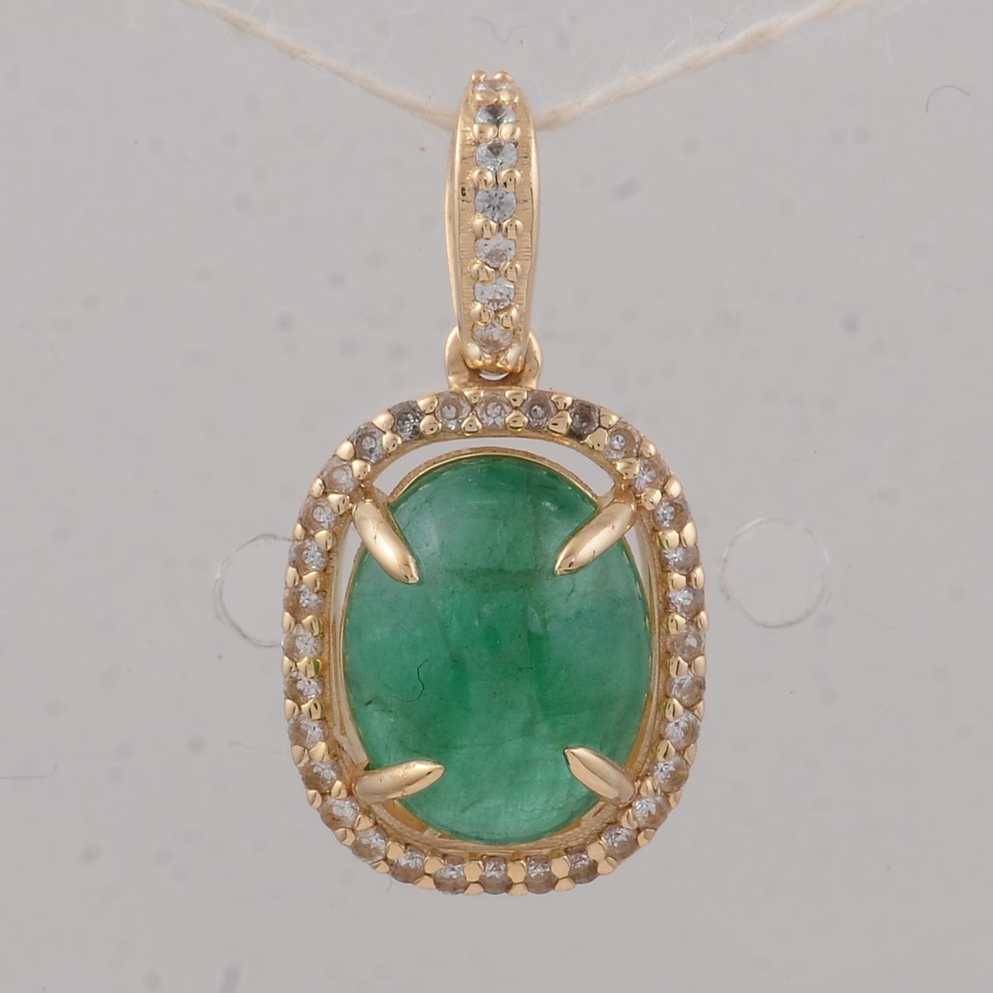 2.23 Ct Oval Emerald 9K Gold Pendant