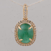 2.23 Ct Oval Emerald 9K Gold Pendant