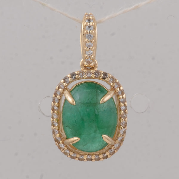 2.23 Ct Oval Emerald 9K Gold Pendant