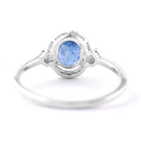 1.70 Ct Oval Mixed Cut Natural Sapphire 950 Platinum Ring