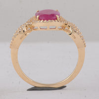 2.25 Ct Oval Ruby 9K Gold Ring