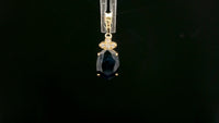 2.07 Ct Oval Mixed Cut Natural Corundum Sapphire 14K Gold Pendant