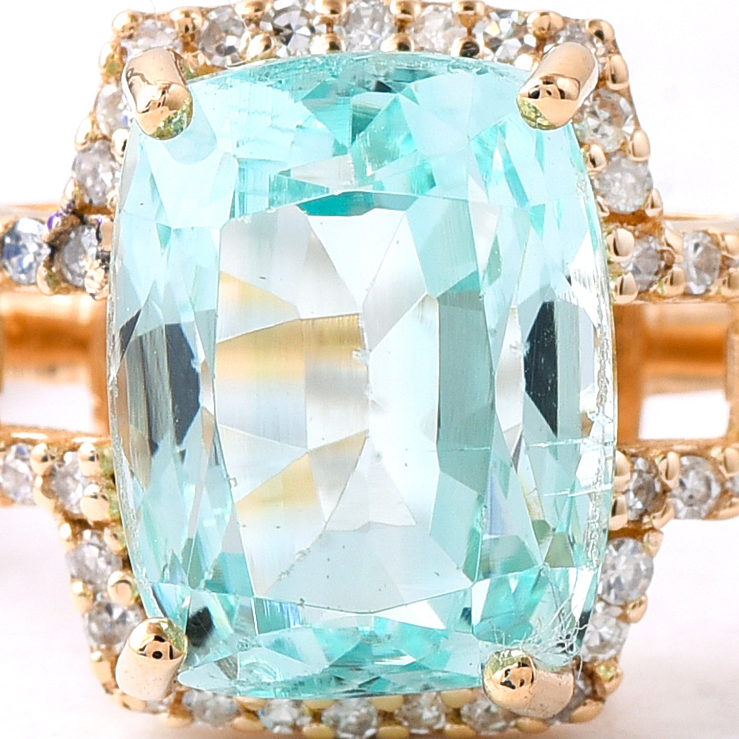 2.94 Ct Cushion Mixed Cut Natural Emerald 14K Gold Ring