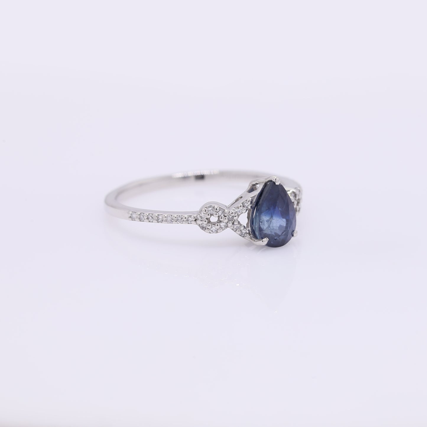 1.15 Ct Pear Mixed Cut Natural Sapphire 950 Platinum Ring