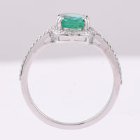 1.64 Ct Oval Mixed Cut Natural Emerald 950 Platinum Ring