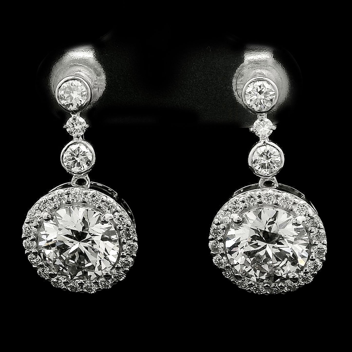 4.07 Carats Lab Grown Diamond 14K Gold Earrings