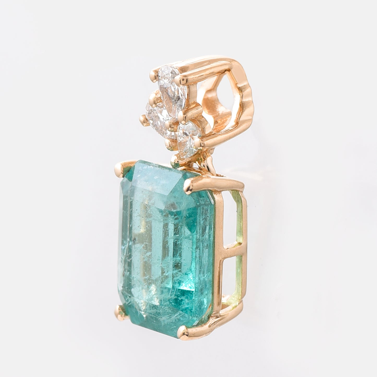 1.94 Ct Octagon Emerald 14K Gold Pendant