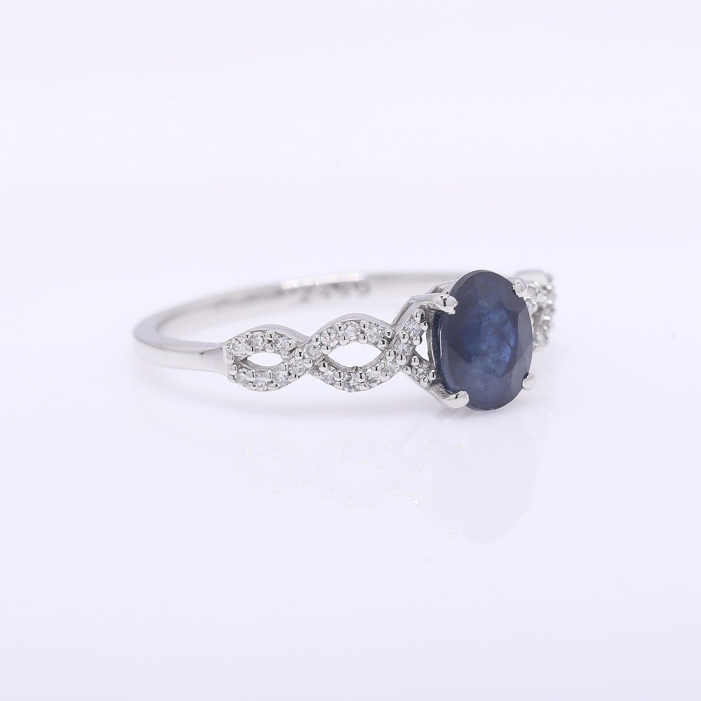 1.25 Ct Oval Mixed Cut Natural Sapphire 950 Platinum Ring