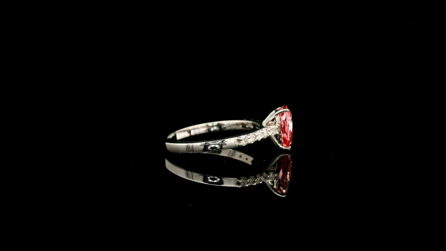 1.24 Carats Pink Lab Grown Diamond 14K Gold Ring