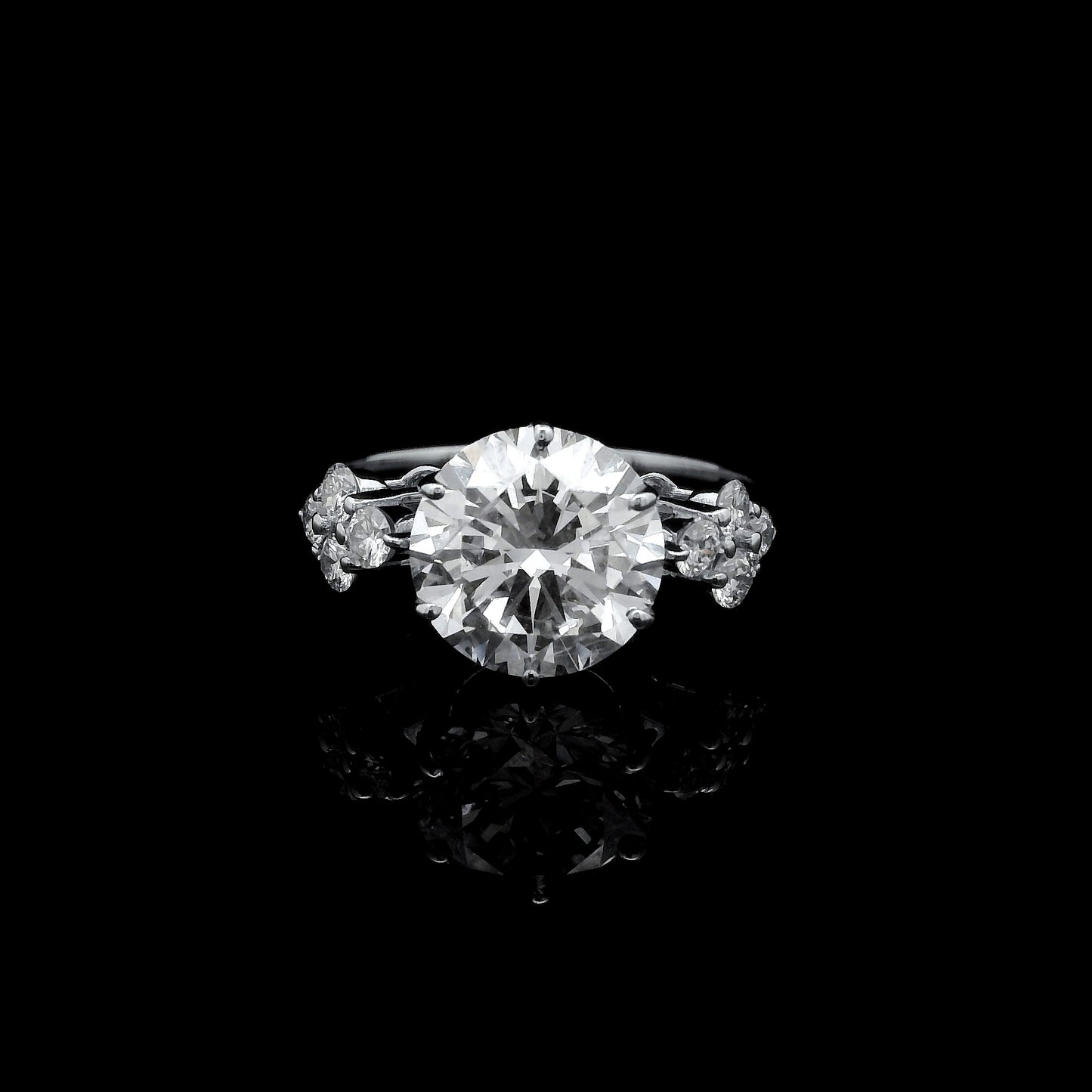 3.21 Ct Round Lab Grown Diamond 14K Gold Ring