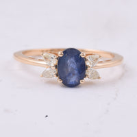 1.51 Ct Oval Natural Sapphire 14K Gold Ring