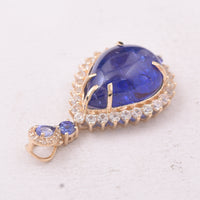 15.28 Ct Pear Tanzanite 9K Gold Pendant