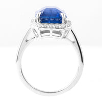 7.76 Ct Octagon Sapphire 950 Platinum Ring