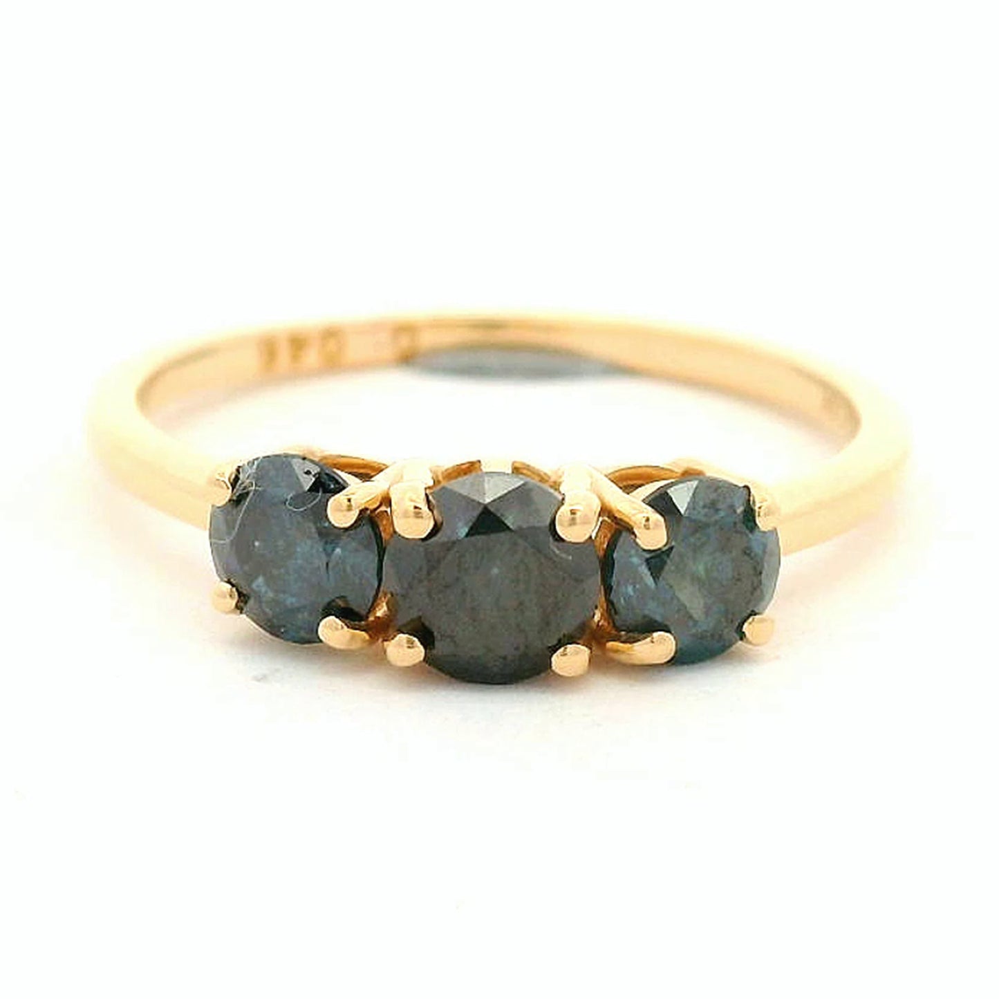 1.07 Ct Round Blue Diamond 14K Gold Ring
