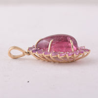 8.32 Ct Pear Tourmaline 9K Gold Pendant
