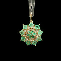 1.61 Ct Square Emerald 14K Gold Pendant