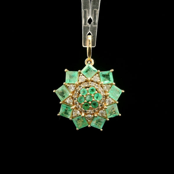 1.61 Ct Square Emerald 14K Gold Pendant