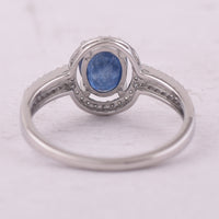 1.47 Ct Oval Mixed Cut Natural Sapphire 950 Platinum Ring