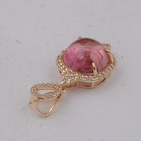 3.57 Ct Cushion Tourmaline 9K Gold Pendant