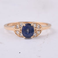 1.29 Ct Oval Natural Sapphire 14K Gold Ring