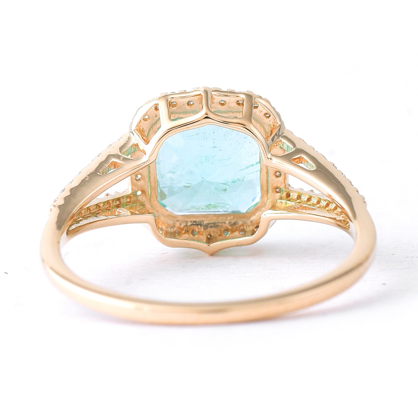 2.30 Ct Octagon Step Cut Natural Emerald 14K Gold Ring