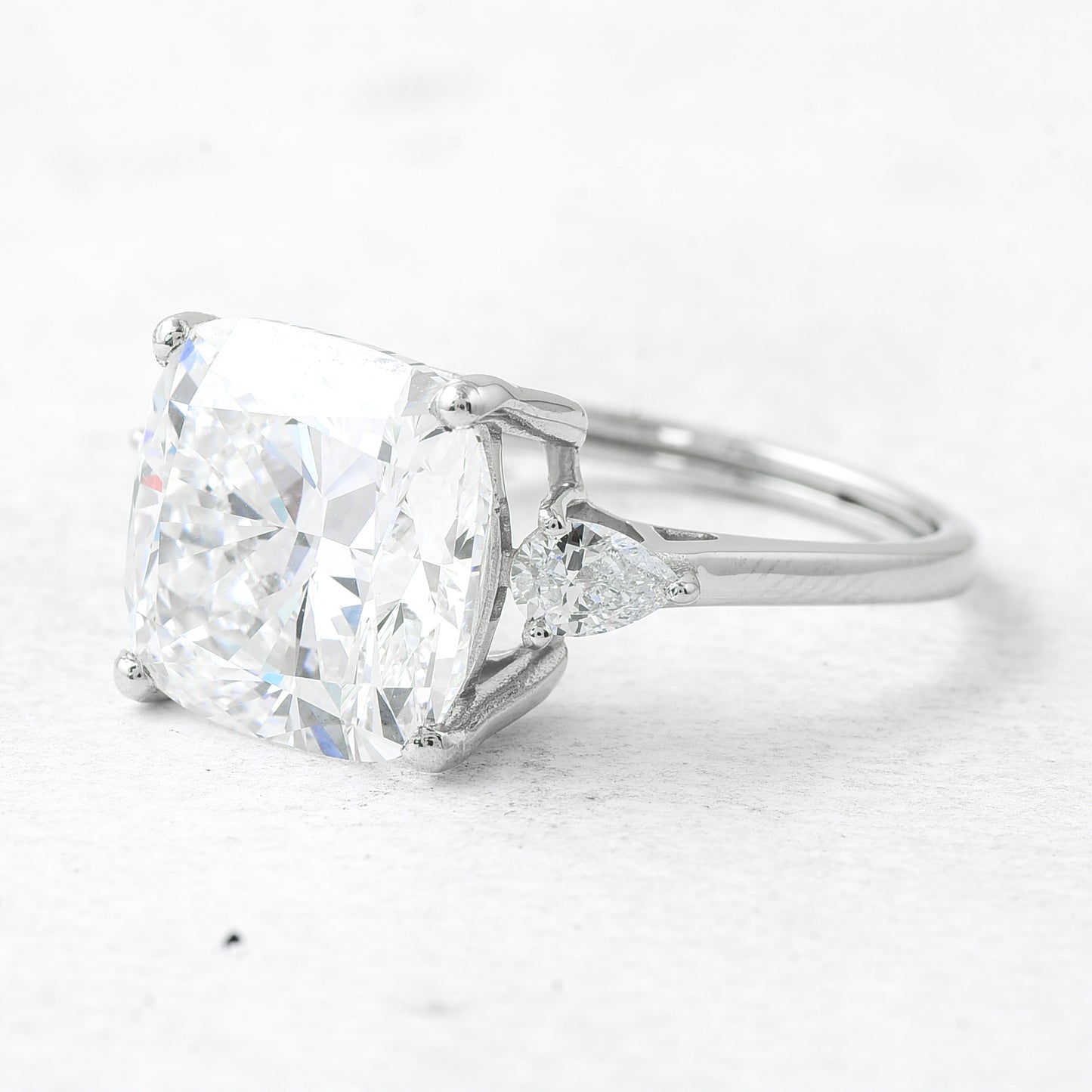 6.96 Ct Cushion Lab Grown Diamond 950 Platinum Ring