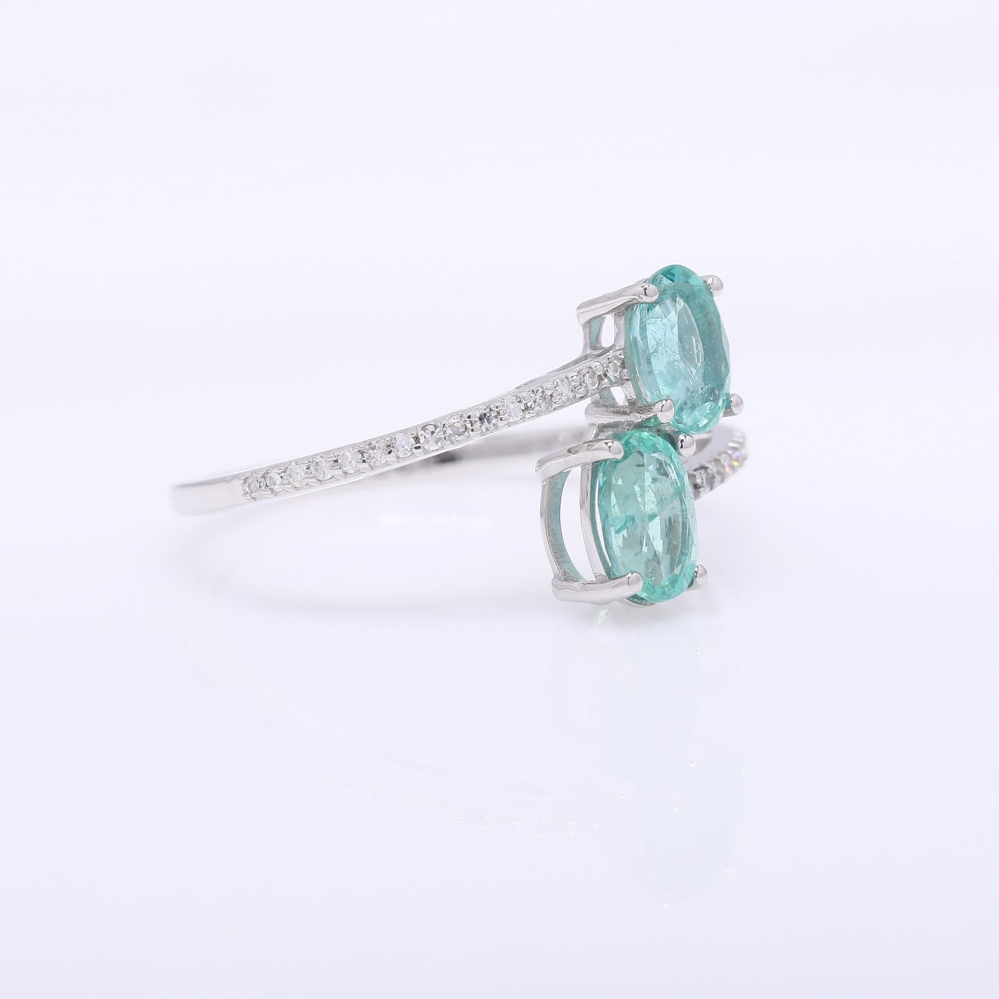 1.09 Ct Oval Mixed Cut Natural Emerald 950 Platinum Ring