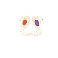 13.53 Ct Amethyst, Moonstone 925 Sterling Silver Ring