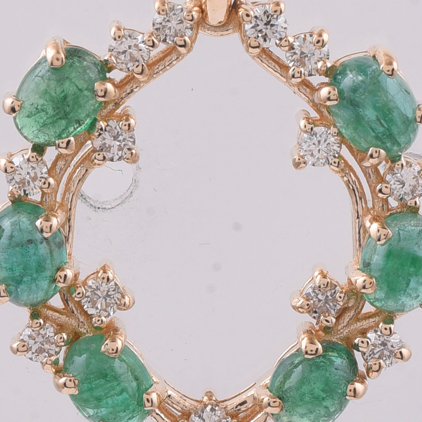 1.27 Ct Oval Cabochon Cut Natural Emerald 14K Gold Pendant
