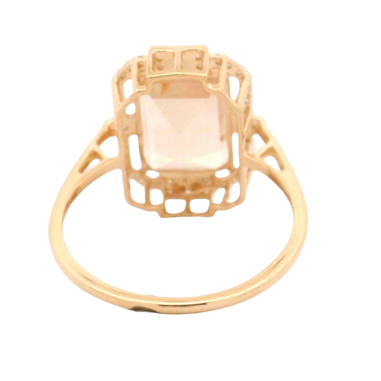 3.88 Ct Octagon Oregon Sunstone 14K Gold Ring