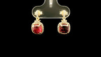 2.60 Ct Cushion Tourmaline 9K Gold Earrings