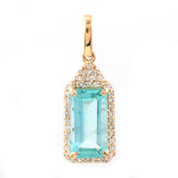 1.96 Ct Octagon Step Cut Natural Emerald 14K Gold Pendant