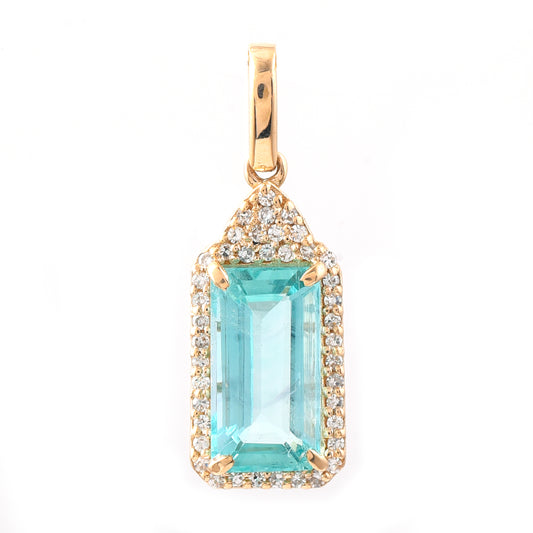 1.96 Ct Octagon Step Cut Natural Emerald 14K Gold Pendant