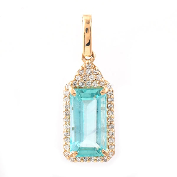 1.96 Ct Octagon Step Cut Natural Emerald 14K Gold Pendant