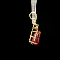 2.86 Ct Oval Mixed Cut Lab Grown Ruby 14K Gold Pendant