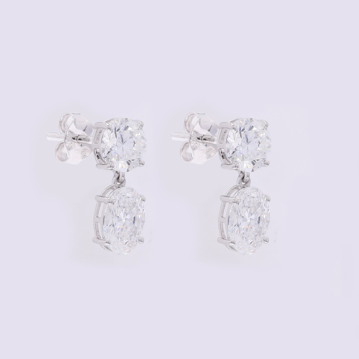 3.85 Carats Lab Grown Diamond 14K Gold Earrings
